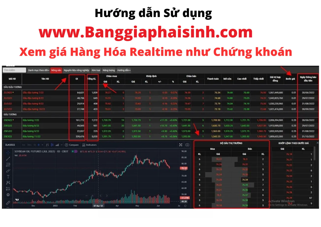 🔰Bảng giá Hàng hóa Phái sinh  (Giá Hàng hóa Realtime)